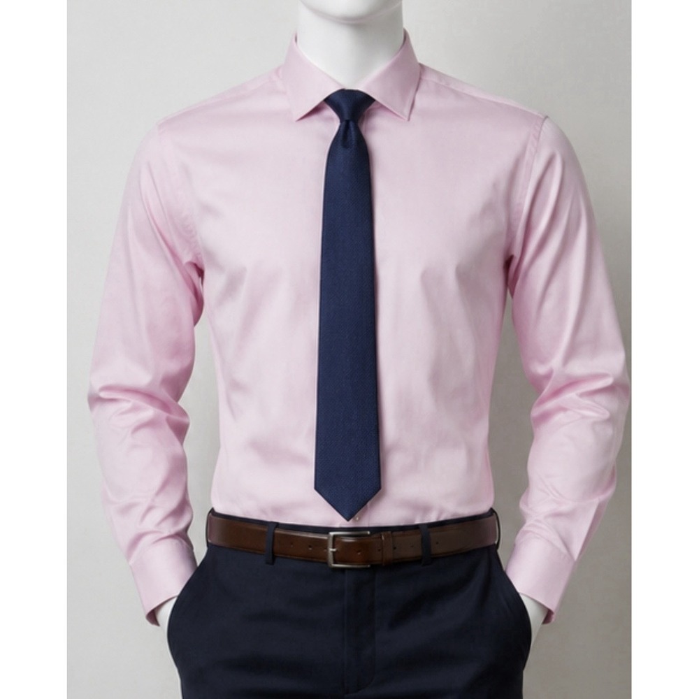 GOODFELLOW & CO. Men's NWT Long Sleeve Dress Shirt Pink XL Oxford Polished